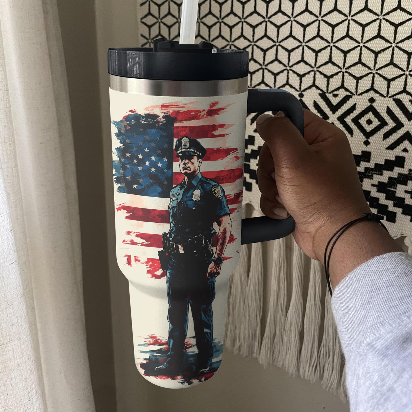 Shineful Tumbler American Police Officer