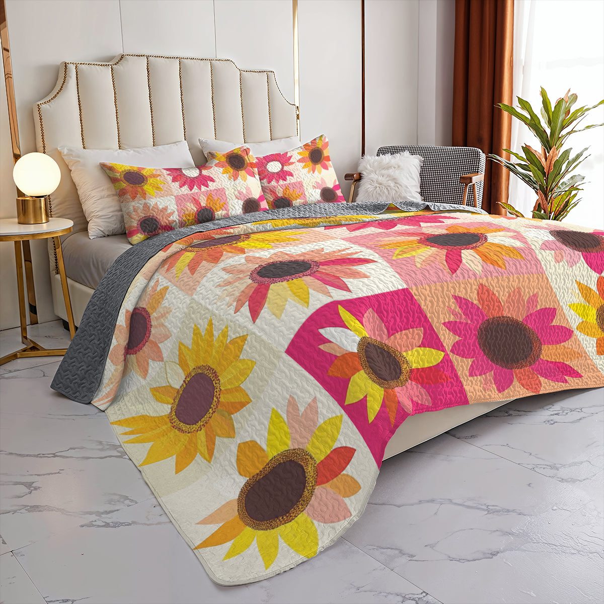 Shineful All Season Quilt 3-Piece Set Sunflower Bliss