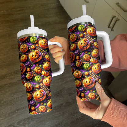 Shineful Tumbler Pattern Jack-O'-Lantern Delight