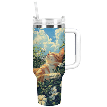 Shineful Tumbler Blissful Cat in the Meadow