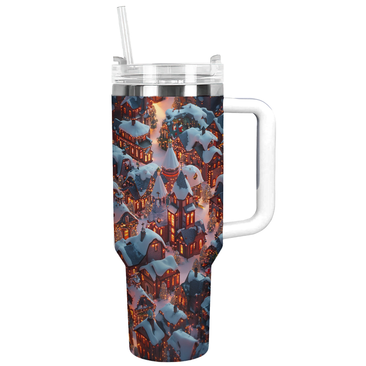 Shineful Tumbler Cozy Christmas Village Night