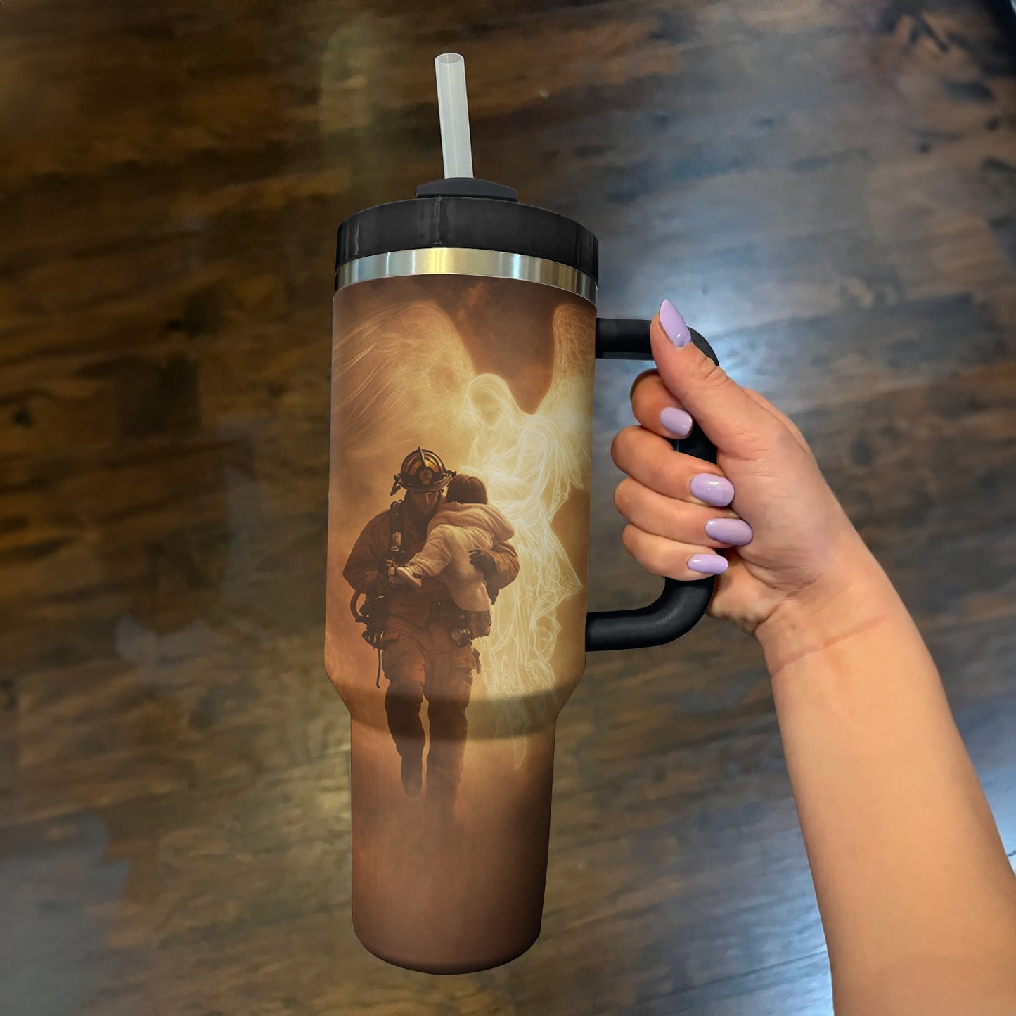 Shineful Tumbler Guardian Angel Firefighter
