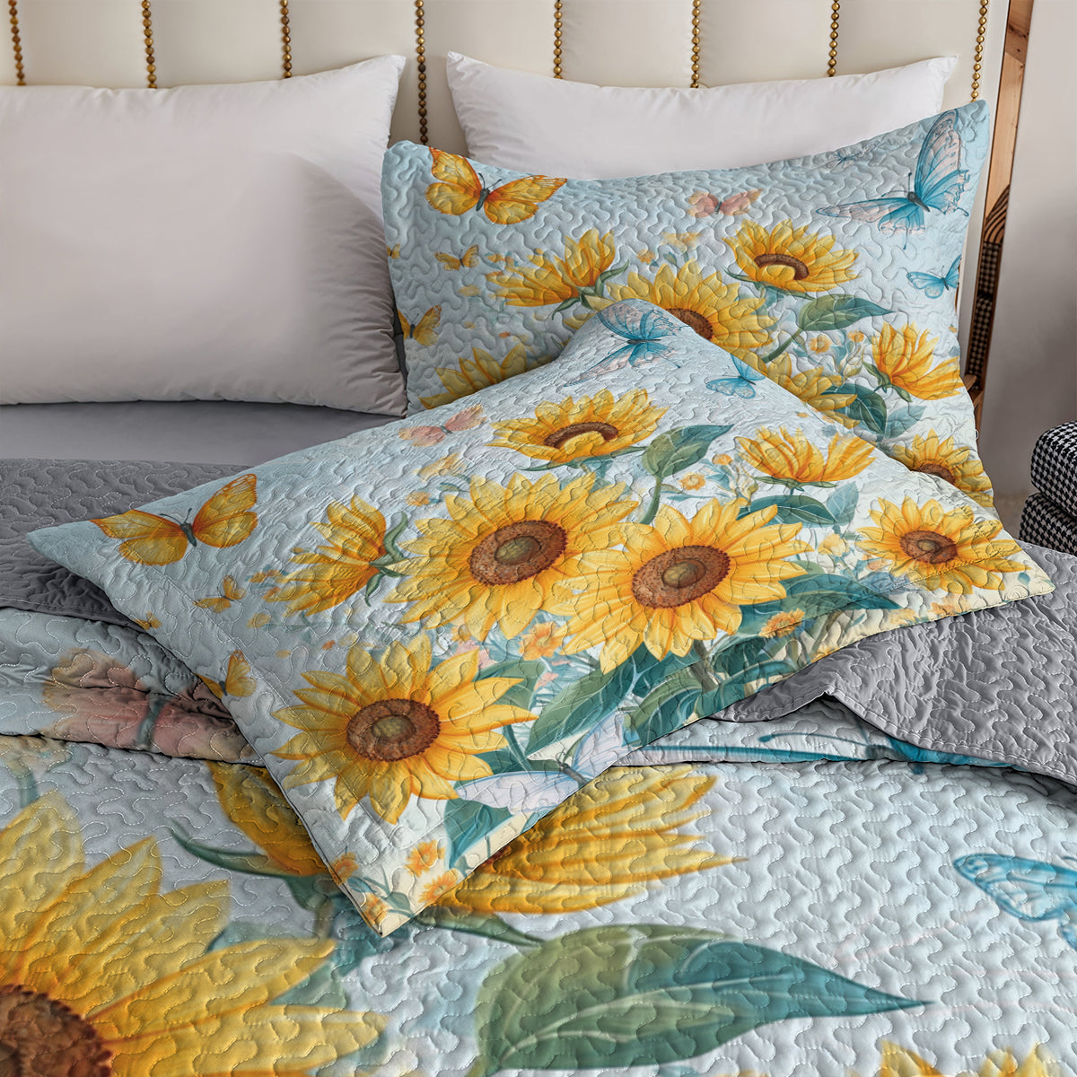 Shineful All Season Quilt 3-Piece Set Sunlit Bliss Sunflower