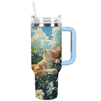Shineful Tumbler Blissful Cat in the Meadow