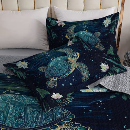 Shineful All Season Quilt 3-Piece Set Ocean Turtle