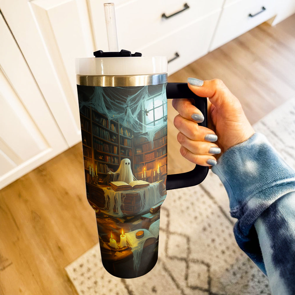 Shineful Tumbler Halloween Ghostly Library