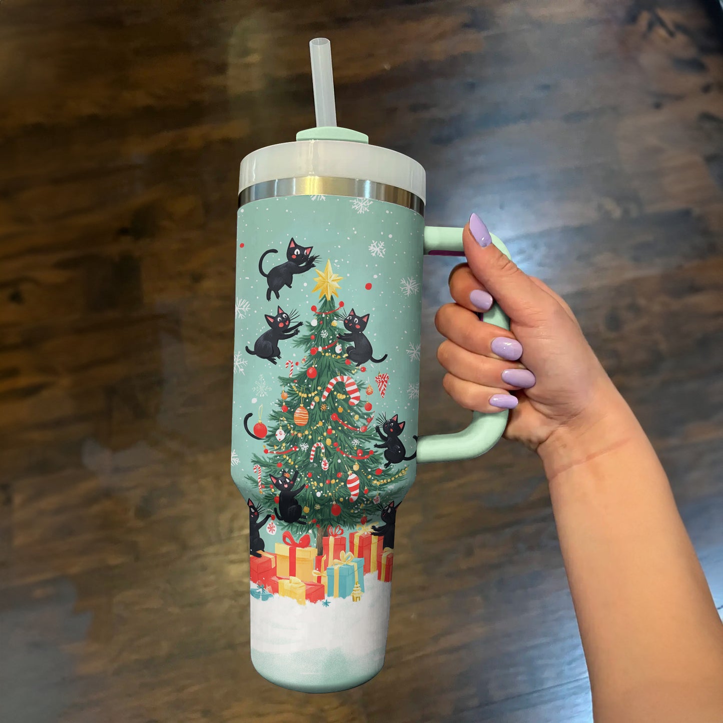 Shineful Tumbler Christmas Cat Mischief