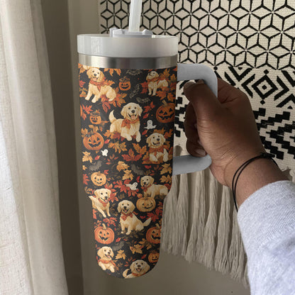 Shineful Tumbler Golden Howl On Halloween