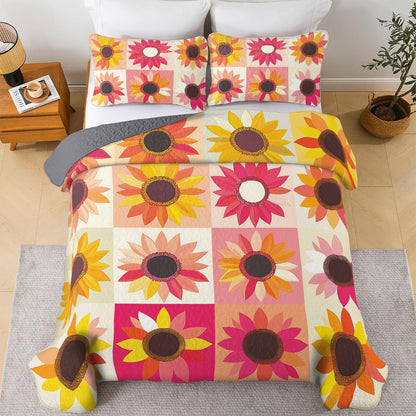 Shineful All Season Quilt 3-Piece Set Sunflower Bliss