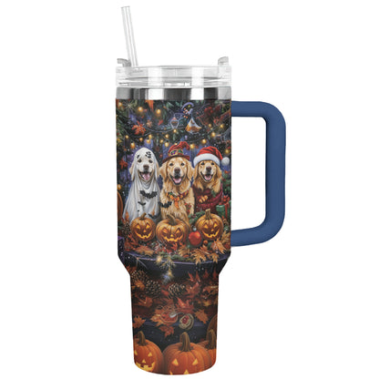 Shineful Tumbler Festive Golden Retriever