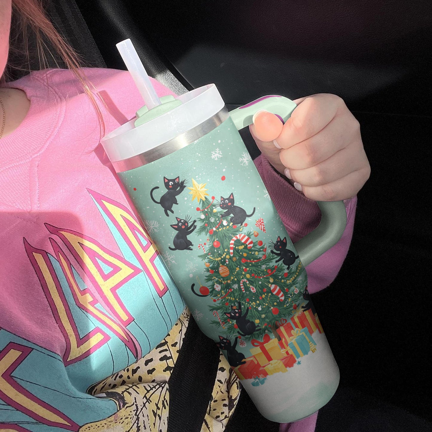 Shineful Tumbler Christmas Cat Mischief