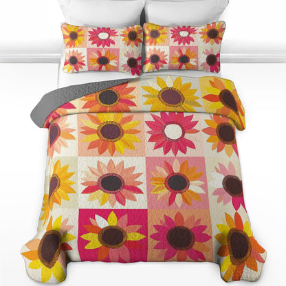 Shineful All Season Quilt 3-Piece Set Sunflower Bliss