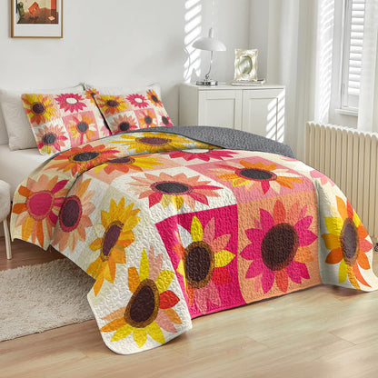 Shineful All Season Quilt 3-Piece Set Sunflower Bliss