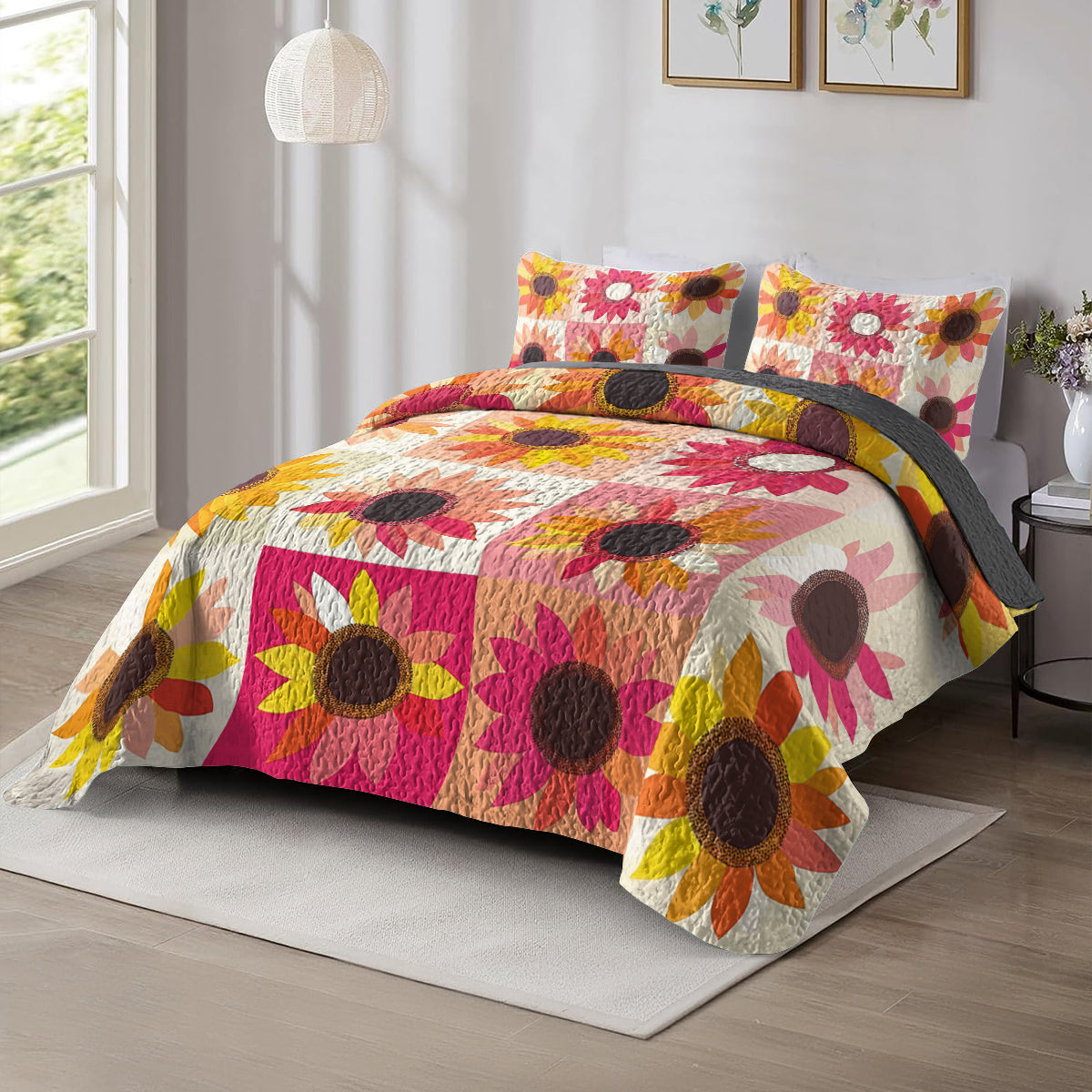 Shineful All Season Quilt 3-Piece Set Sunflower Bliss