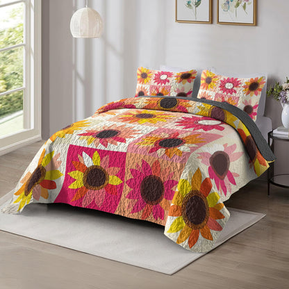 Shineful All Season Quilt 3-Piece Set Sunflower Bliss