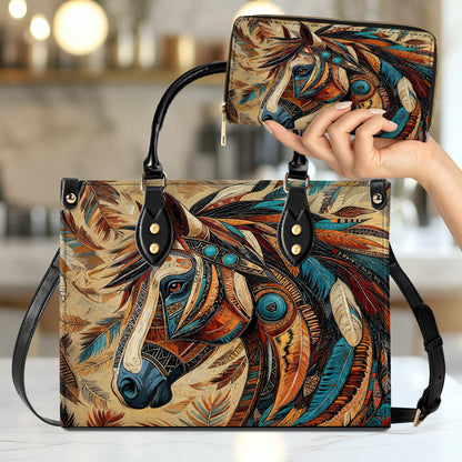 Shineful Leather Bag Tribal Spirit Stallion