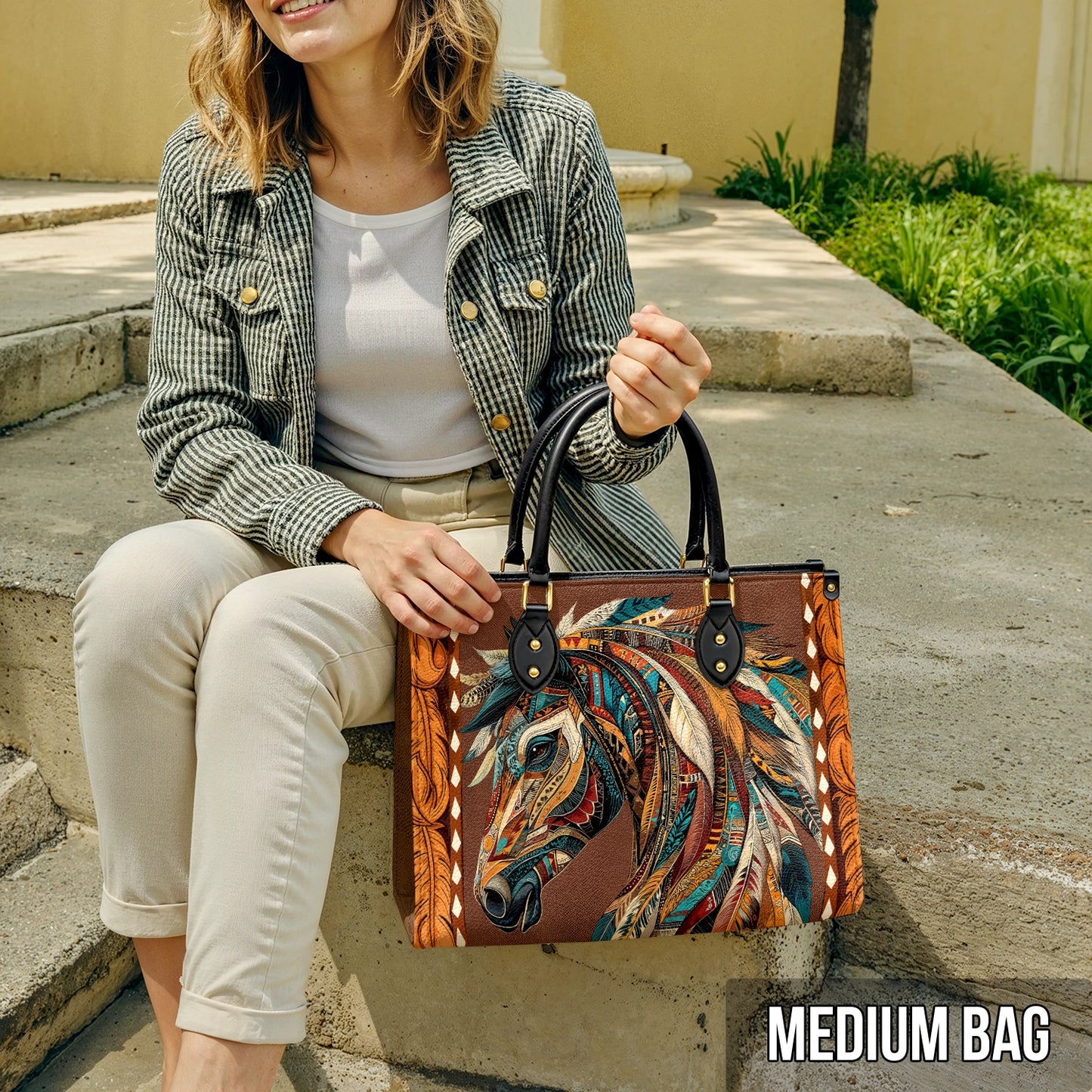 Shineful Leather Bag Tribal Horse Majesty