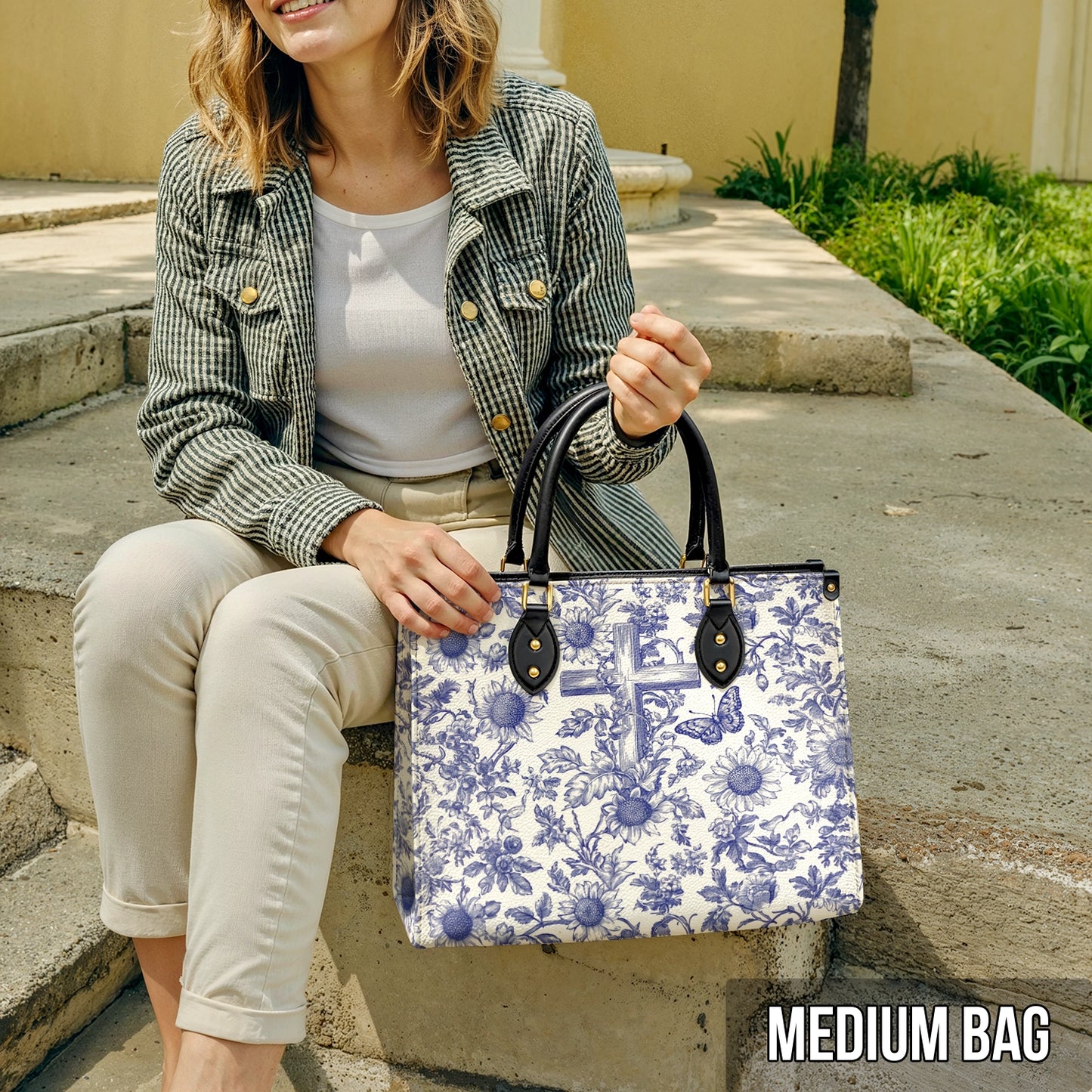 Shineful Leather Bag Sunflower & Cross Blessing
