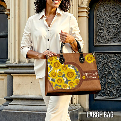 Shineful Leather Bag Sunflower Bold Bloom