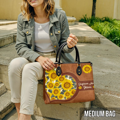 Shineful Leather Bag Sunflower Bold Bloom