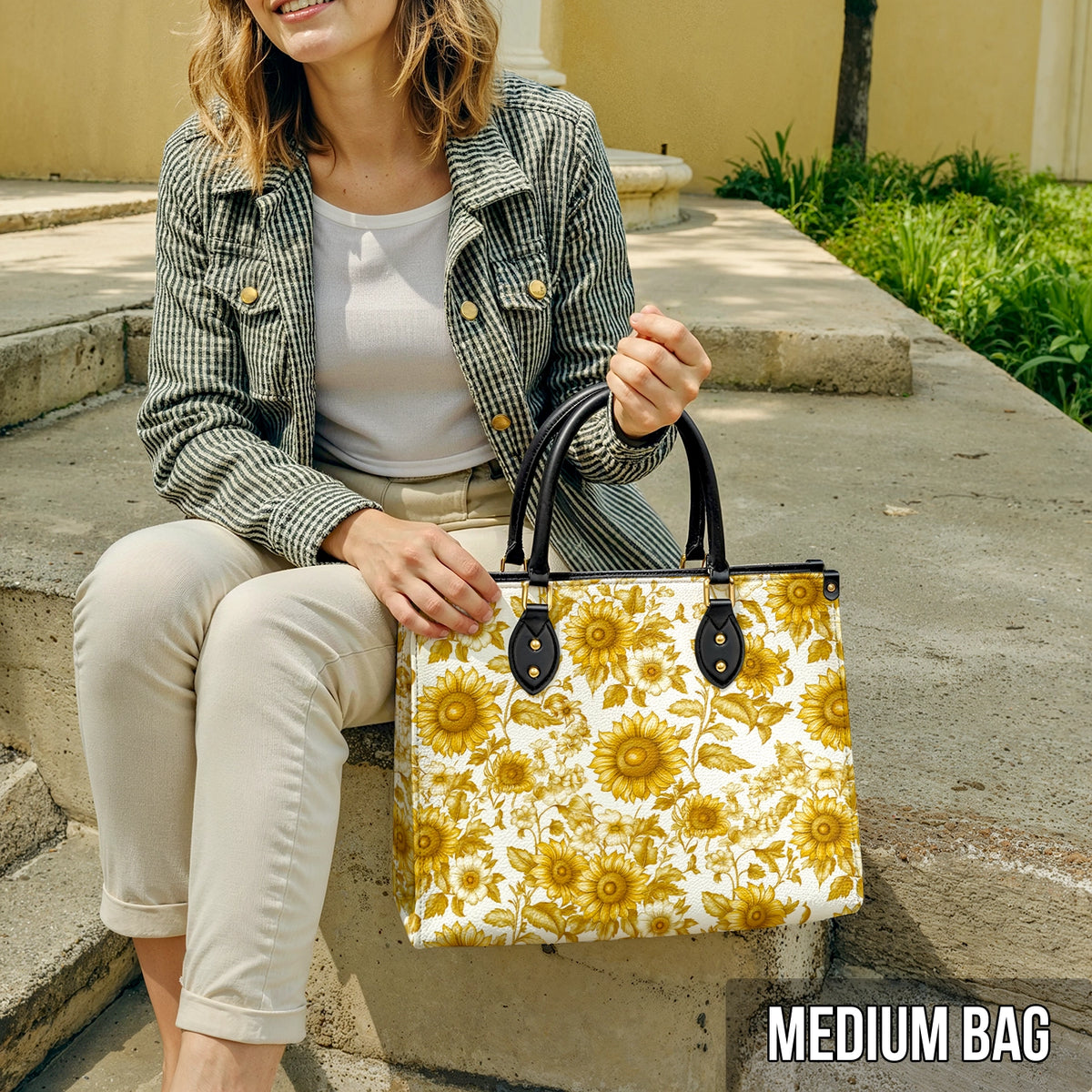 Shineful Leather Bag Golden Sunflower Bloom