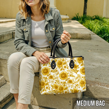 Shineful Leather Bag Golden Sunflower Bloom