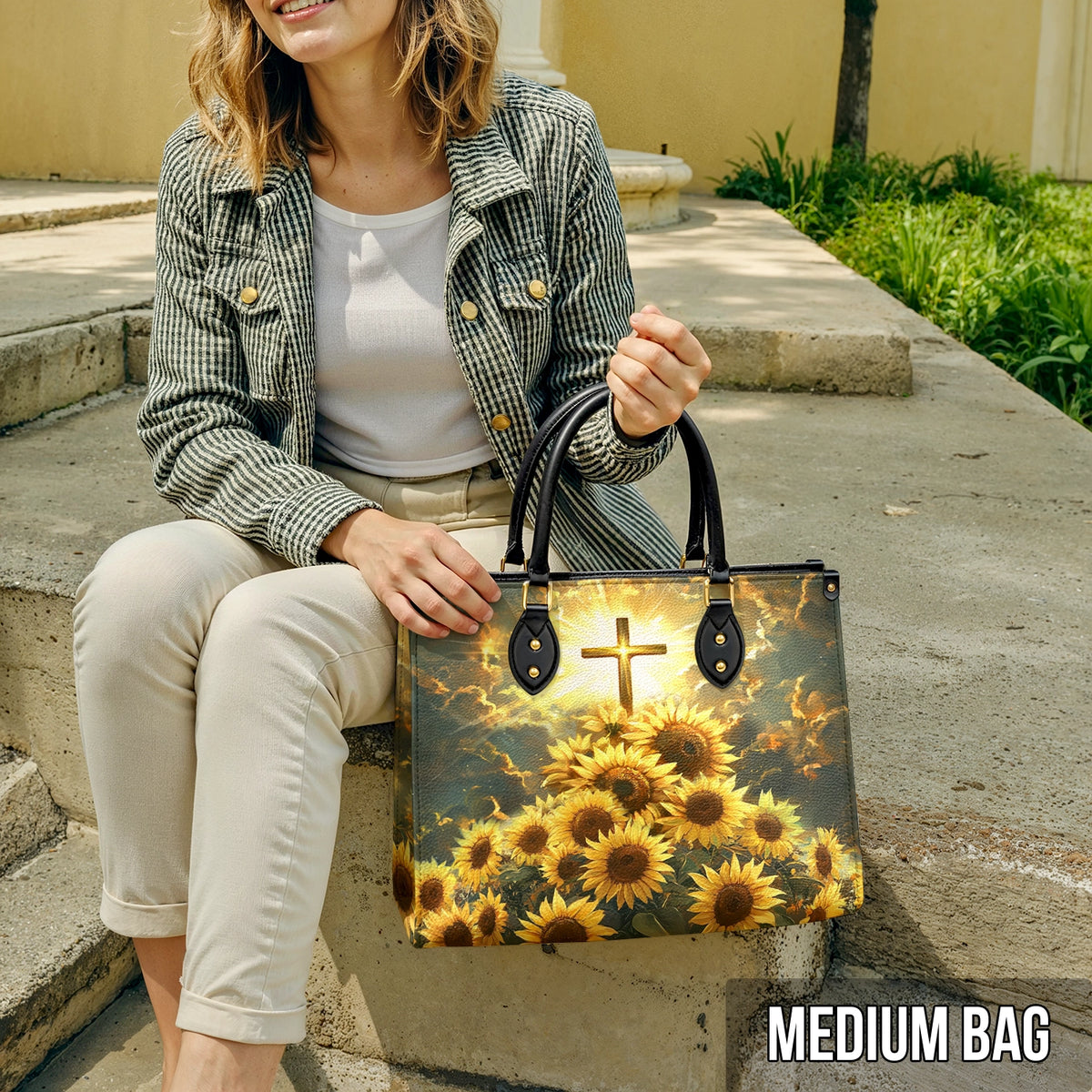 Shineful Leather Bag Sunflower Faith Light