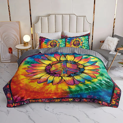 Shineful All Season Quilt 3-Piece Set Hippie Spirit Sunflower