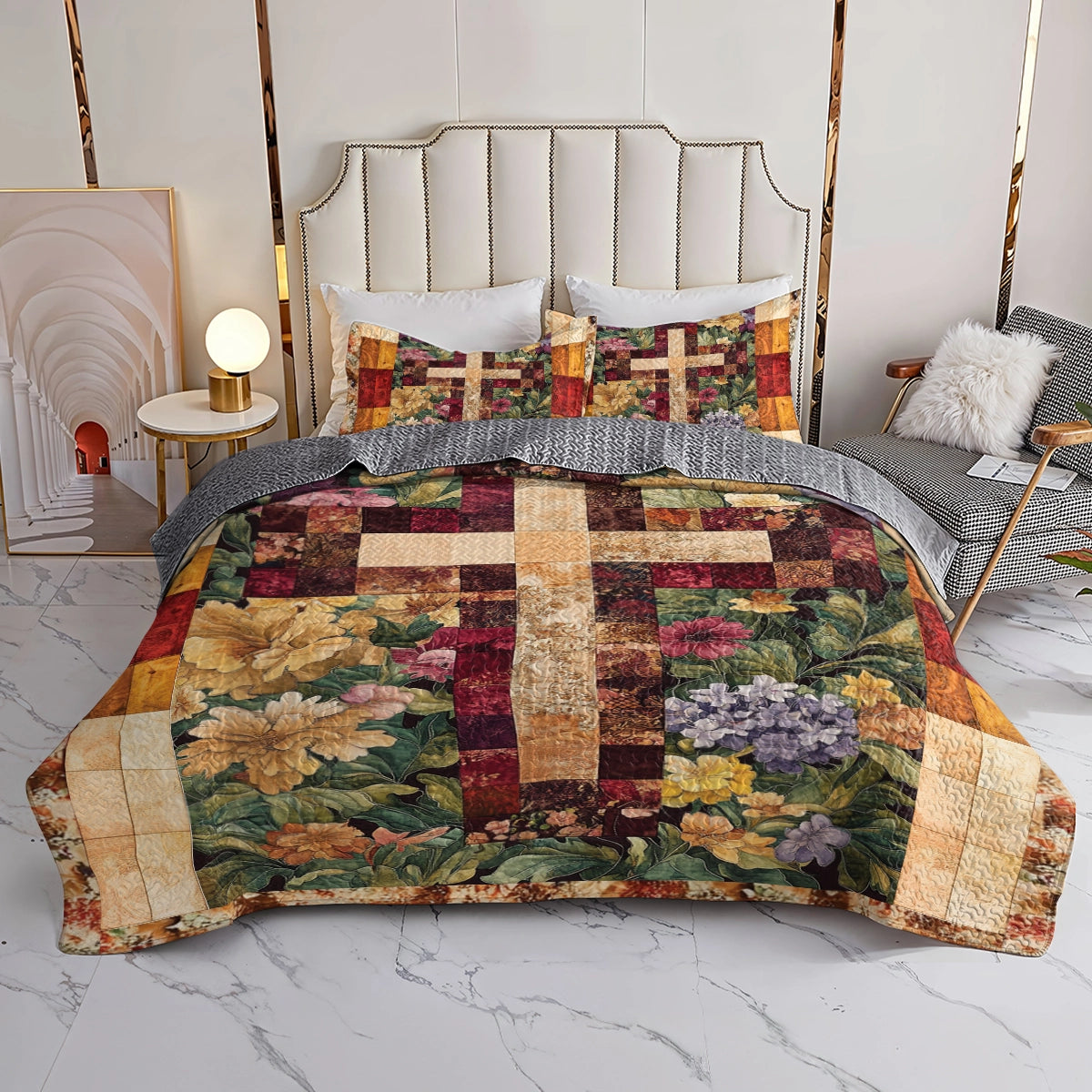 Shineful All Season Quilt 3-Piece Set God's Glory Garden