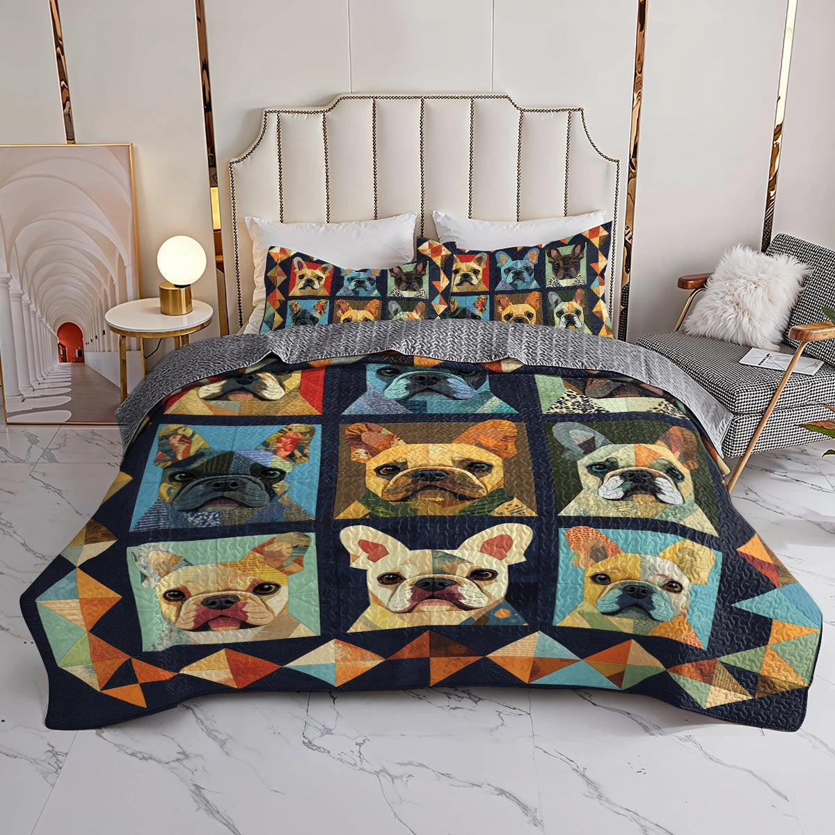 Shineful All Season Quilt 3-Piece Set - French Bulldog Charm