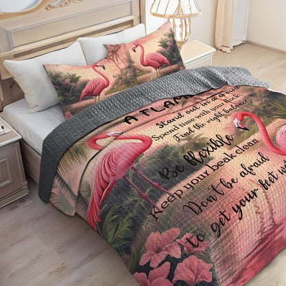 Shineful All Season Quilt 3-Piece Set - Flamingo Advice