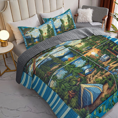 Shineful All Season Quilt 3-Piece Set - Adventure Awaits Camping