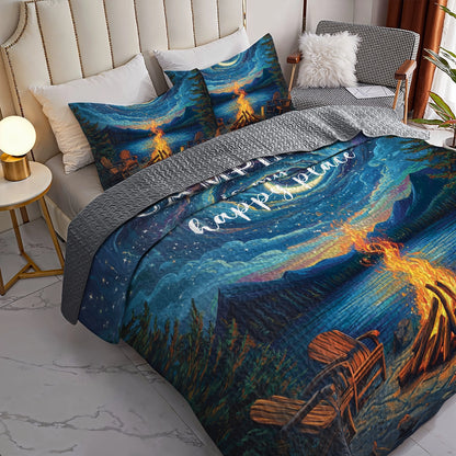Shineful All Season Quilt 3-Piece Set - Camping is My Happy Place