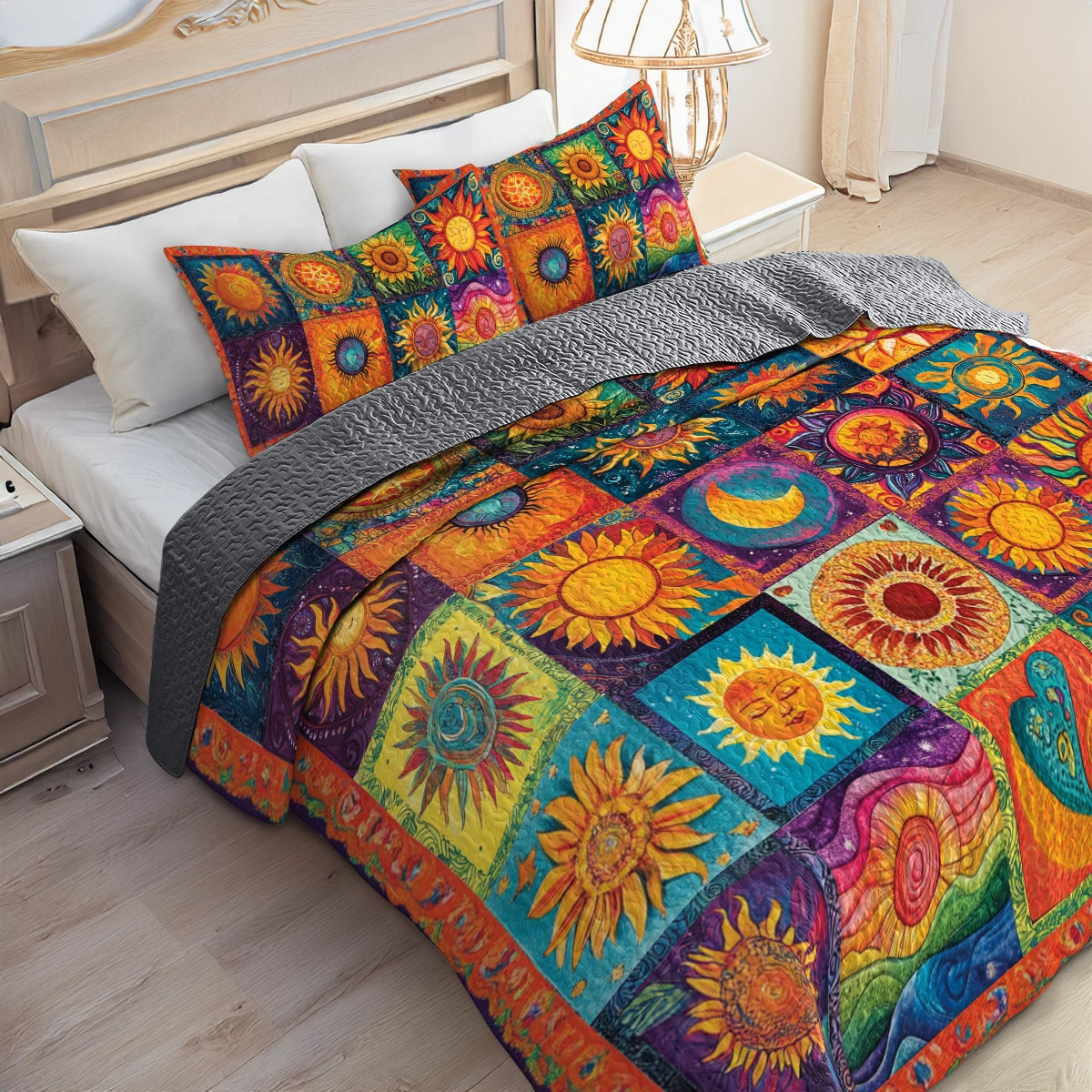 Shineful All Season Quilt 3-Piece Set Hippie Sunshine Bliss
