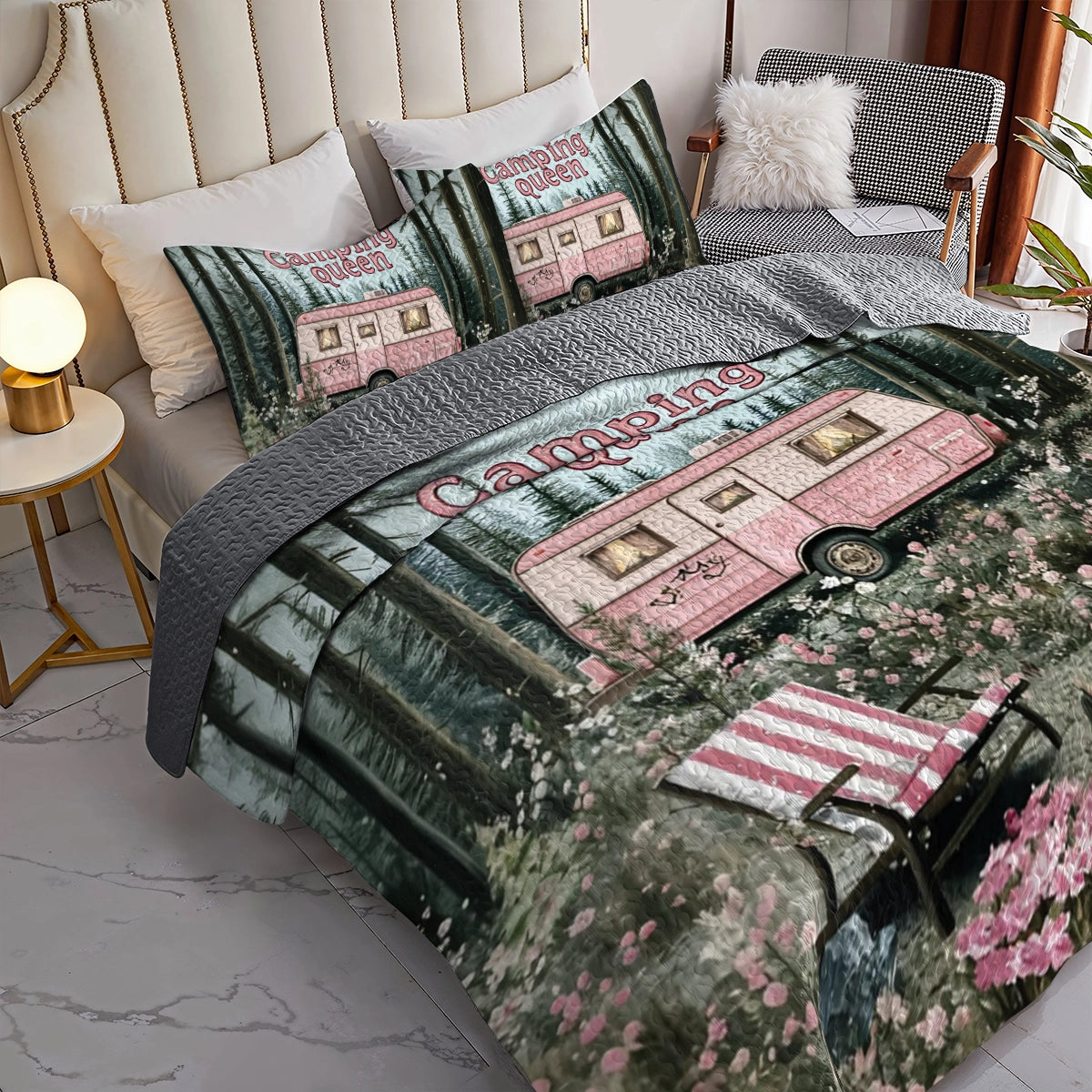 Shineful All Season Quilt 3-Piece Set Camping Queen