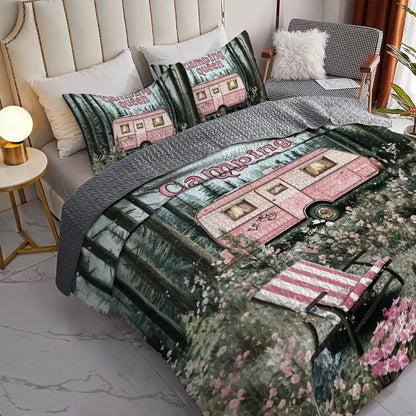 Shineful All Season Quilt 3-Piece Set Camping Queen