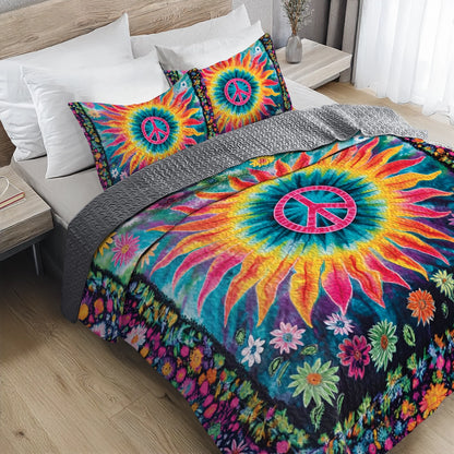 Shineful All Season Quilt 3-Piece Set Hippie Groovy Oasis