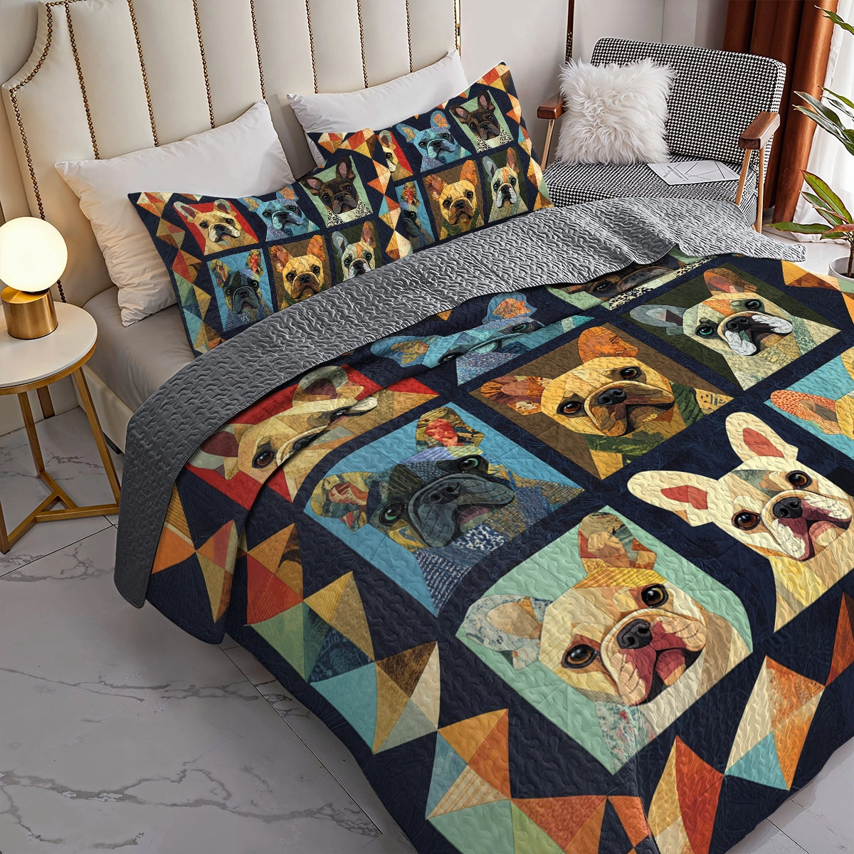 Shineful All Season Quilt 3-Piece Set - French Bulldog Charm