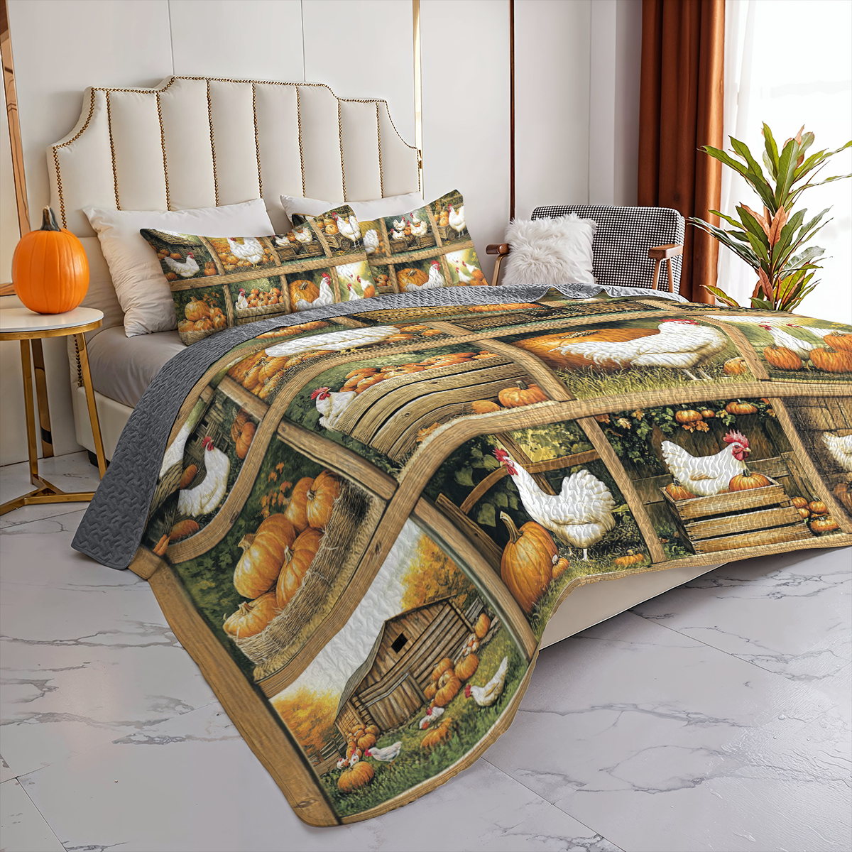 Shineful All Season Quilt 3-Piece Set White Feather Farm