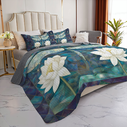 Shineful All Season Quilt 3-Piece Set Dragonfly Harmony