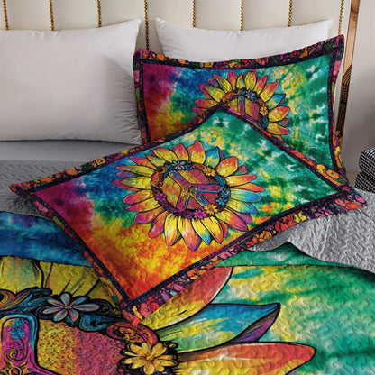Shineful All Season Quilt 3-Piece Set Hippie Spirit Sunflower