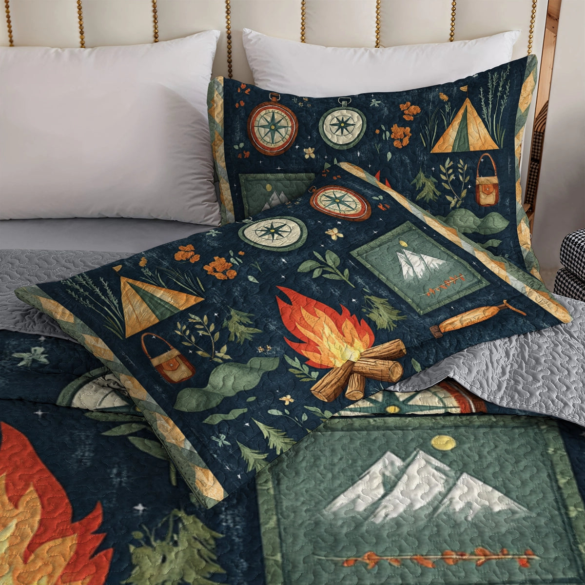 Shineful All Season Quilt 3-Piece Set Camping Adventure Awaits