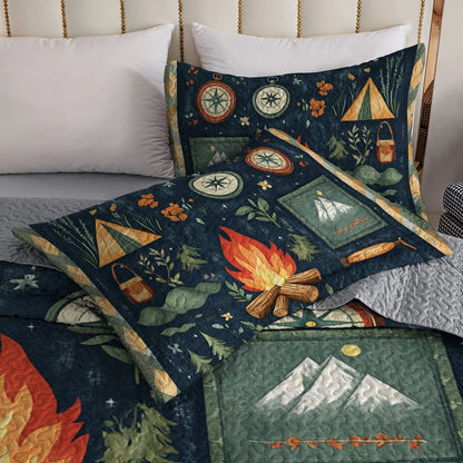 Shineful All Season Quilt 3-Piece Set Camping Adventure Awaits