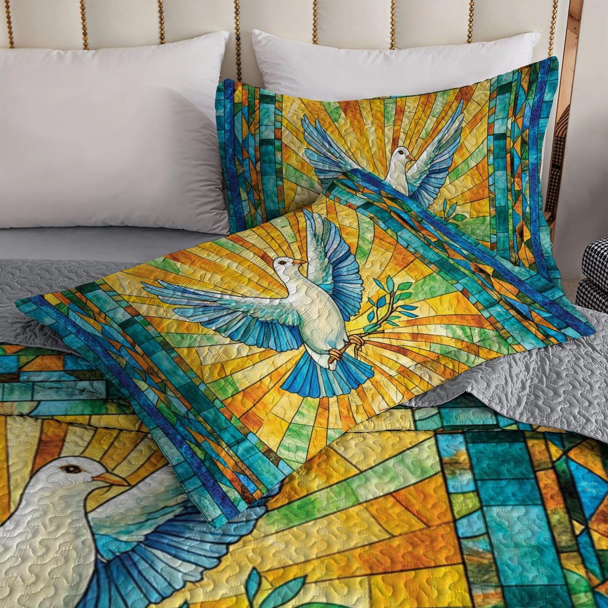 Shineful All Season Quilt 3-Piece Set Wings of Peace