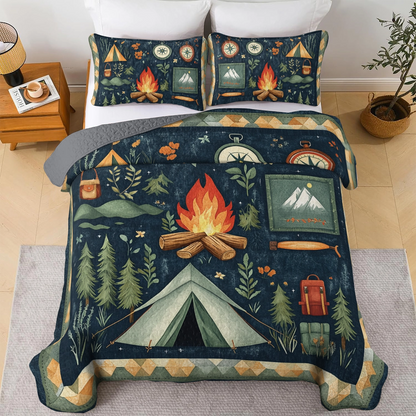 Shineful All Season Quilt 3-Piece Set Camping Adventure Awaits