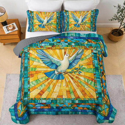 Shineful All Season Quilt 3-Piece Set Wings of Peace