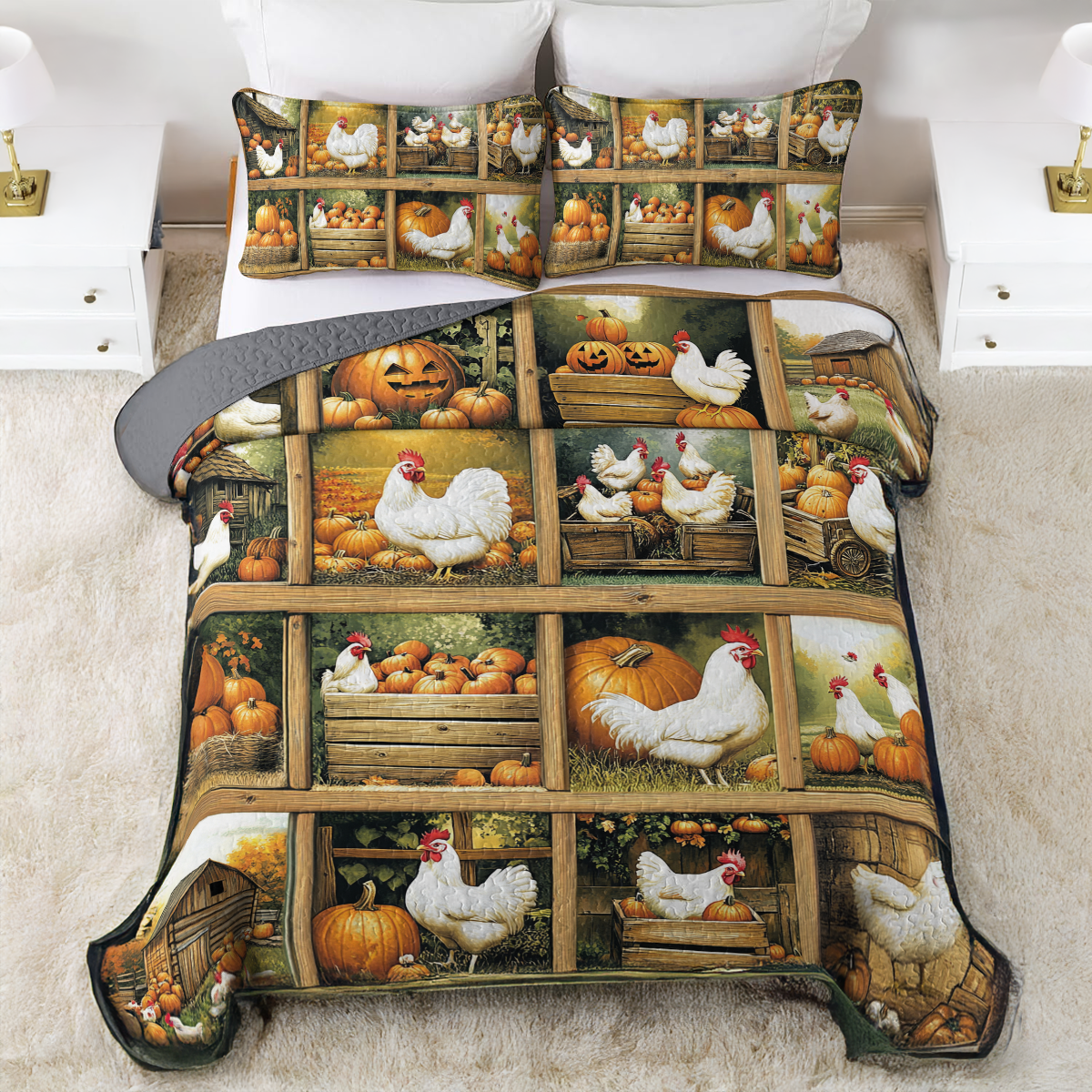 Shineful All Season Quilt 3-Piece Set White Feather Farm