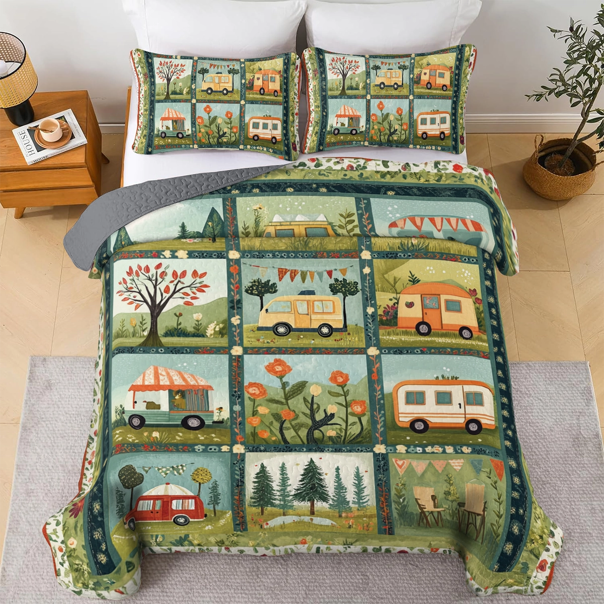 Shineful All Season Quilt 3-Piece Set Camper's Paradise