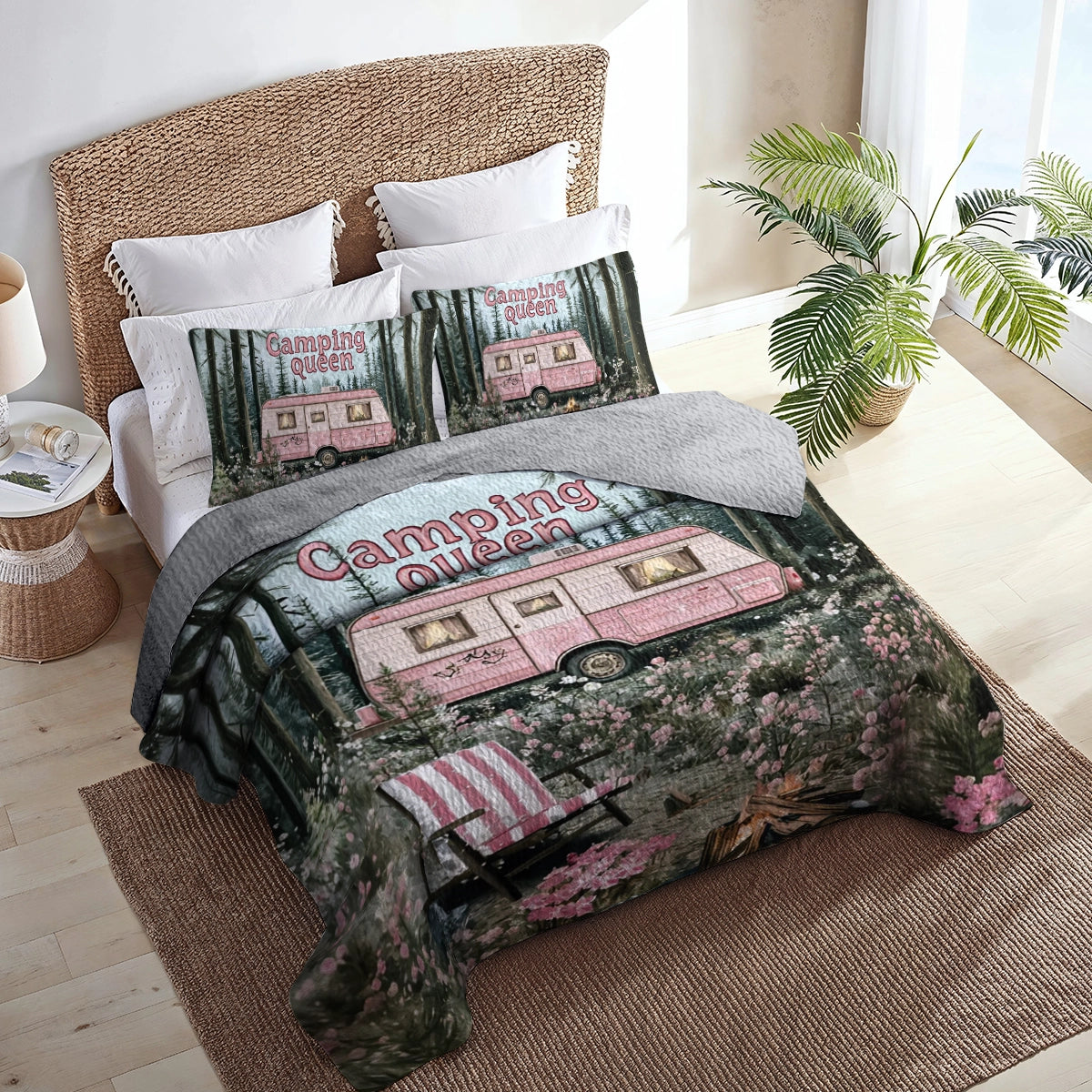 Shineful All Season Quilt 3-Piece Set Camping Queen