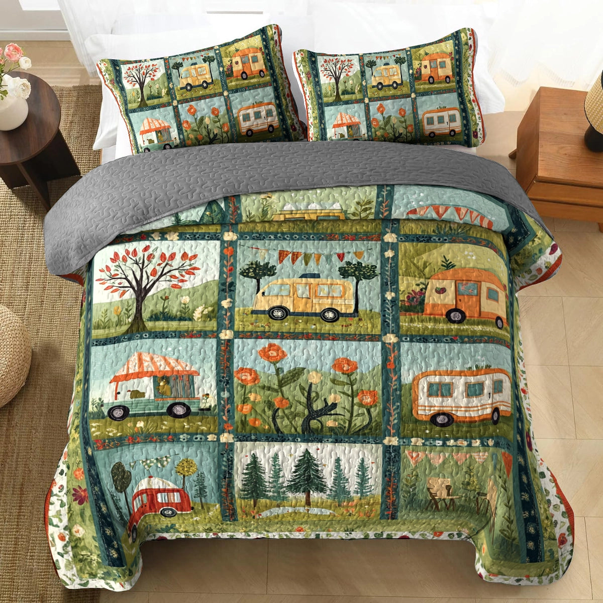 Shineful All Season Quilt 3-Piece Set Camper's Paradise